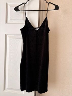H&M Black Sparkle Mini Slip Dress